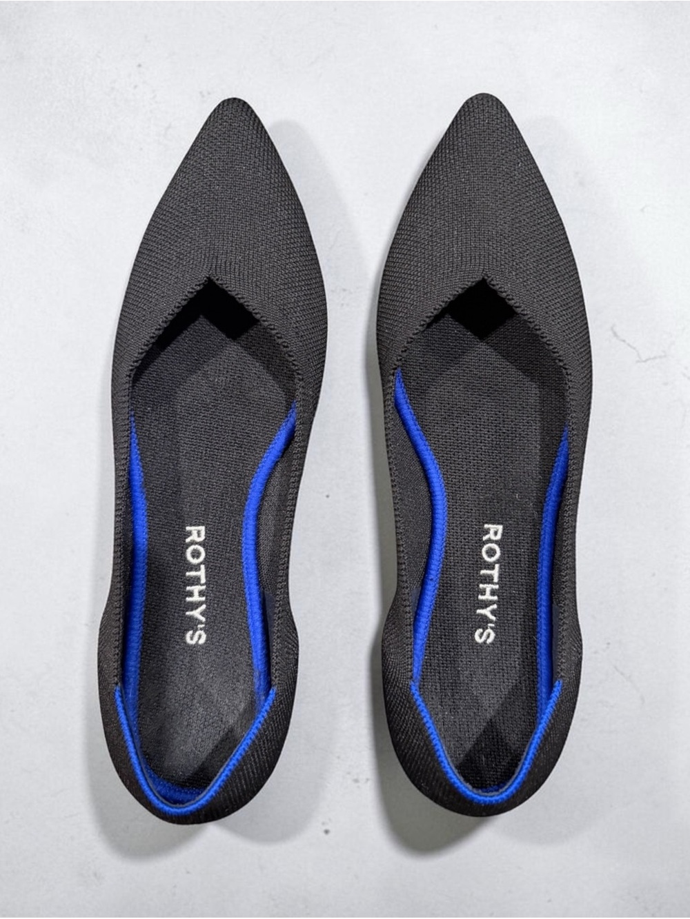 ROTHY’s The Point Black Flats- Size 9M, Like New